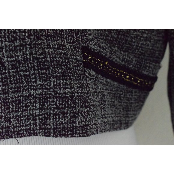 Vintage Micro Plaid Crop Jacket | 80s polyester jacket size 10 - Picture 7 of 10